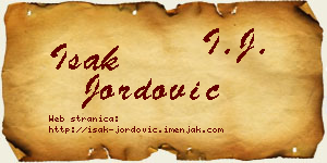 Isak Jordović vizit kartica